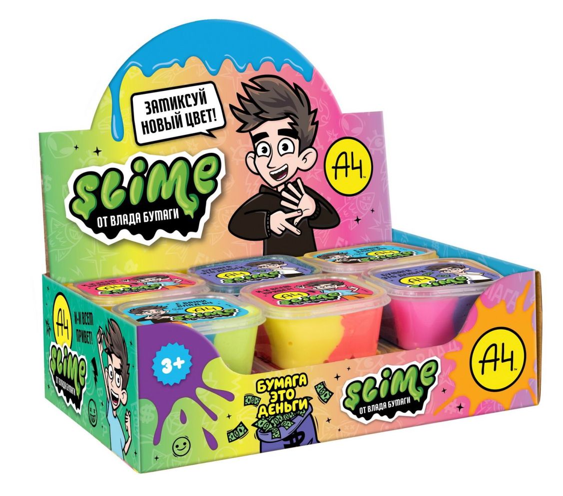 Игрушка для детей шоу-бокс Влад А4 Slime 3 вида 12 шт (арт.SLM068) купить  на самой большой базе игрушек в Воронеже за 98.80 руб., код 3750341-Sh